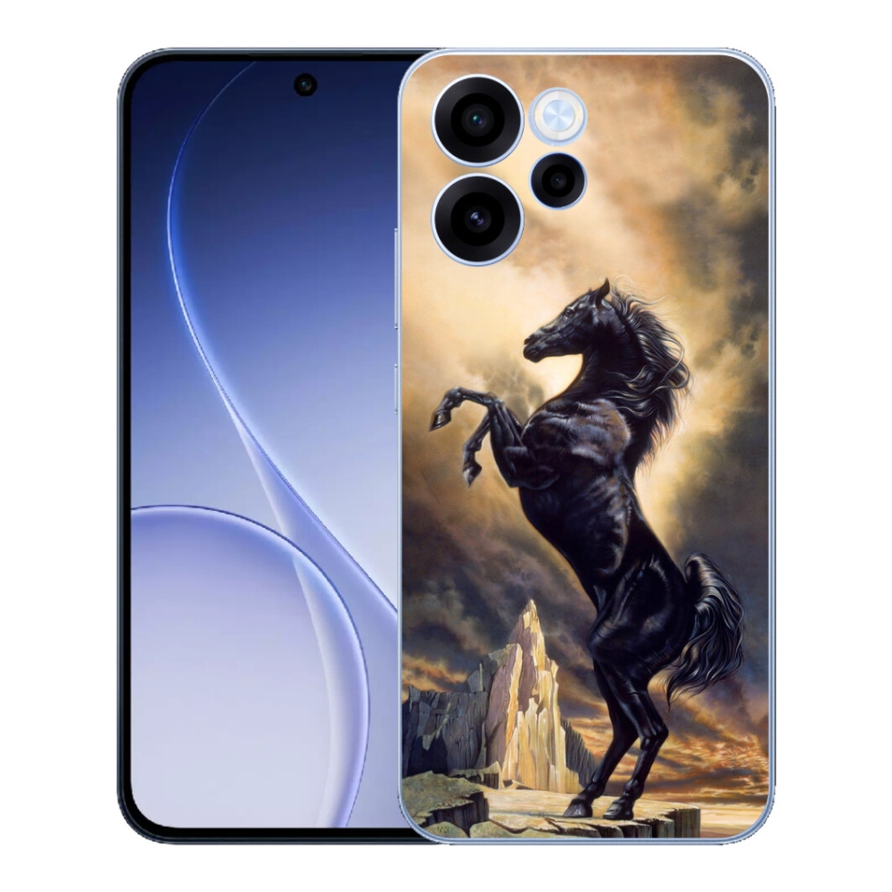 mmCase géltok az Oppo Reno 15 FS 5G-hez – fekete rajzolt ló