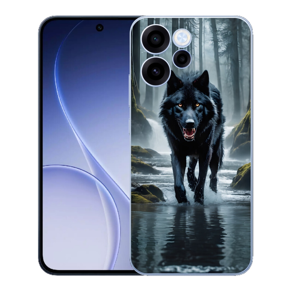 mmCase gél tok az Oppo Reno 15 FS 5G-hez – fekete farkas