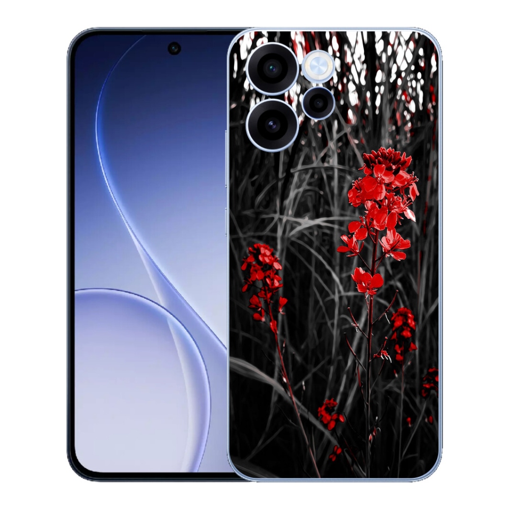 mmCase géltok az Oppo Reno 15 FS 5G-hez – vörös növényminta