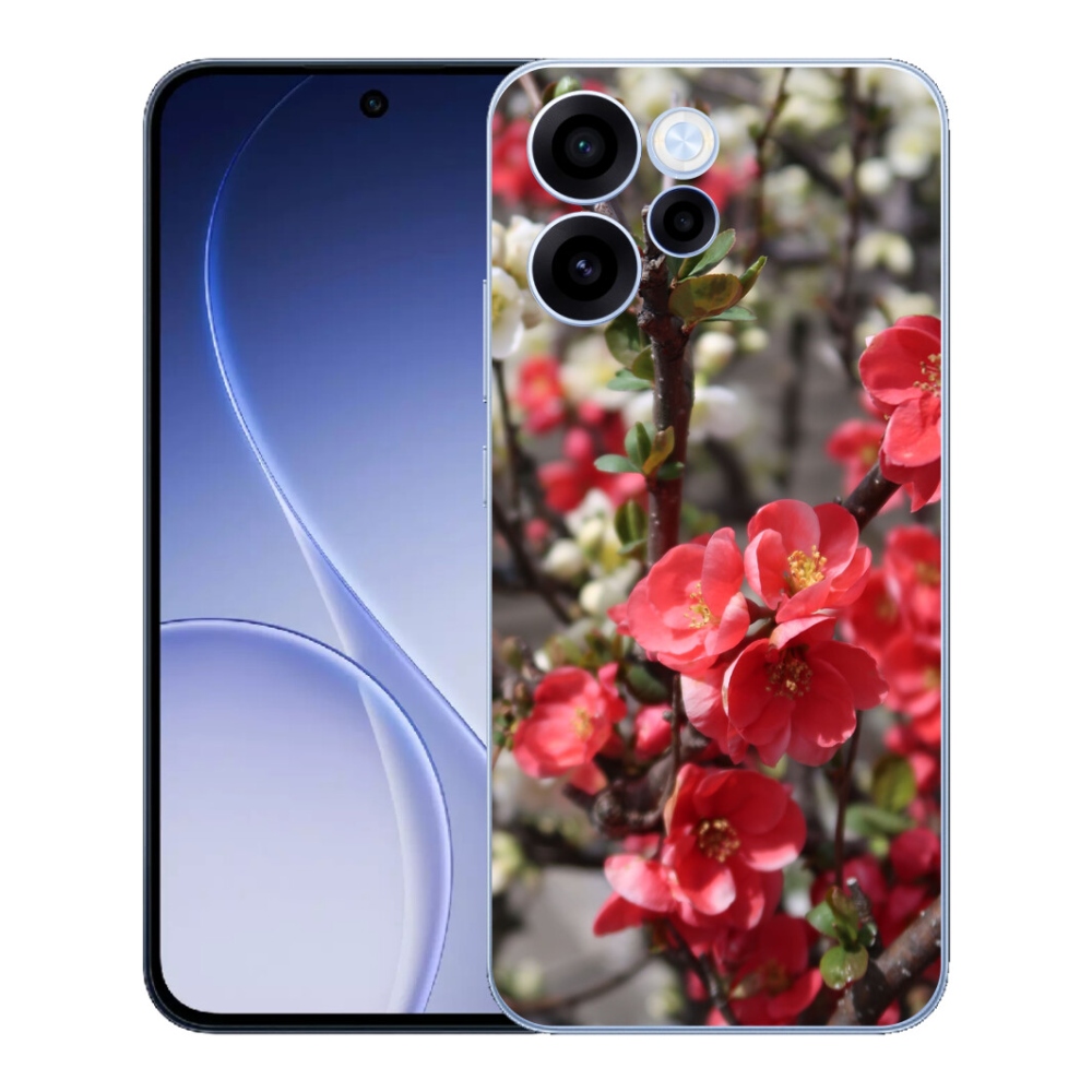 mmCase gél tok az Oppo Reno 15 FS 5G-hez – piros virágok
