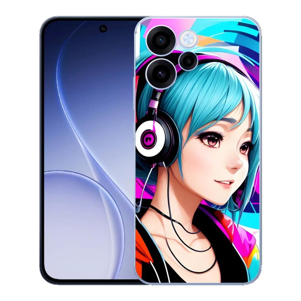mmCase géltok az Oppo Reno 15 FS 5G-hez – fejhallgatóval ellátott lány
