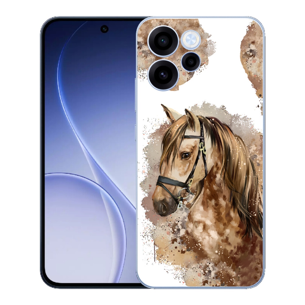 mmCase gél tok az Oppo Reno 15 FS 5G-hez – barna rajzolt ló