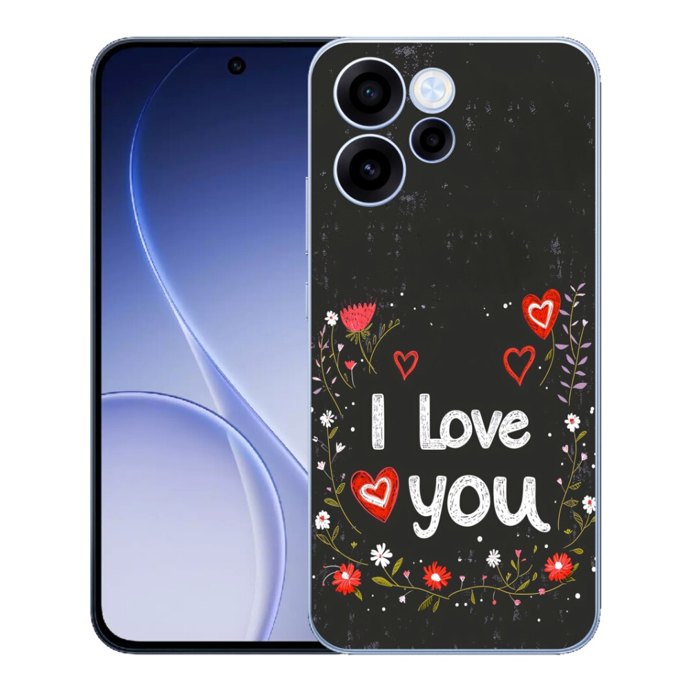 mmCase géltok az Oppo Reno 15 FS 5G-hez – „I love you” fekete háttérrel