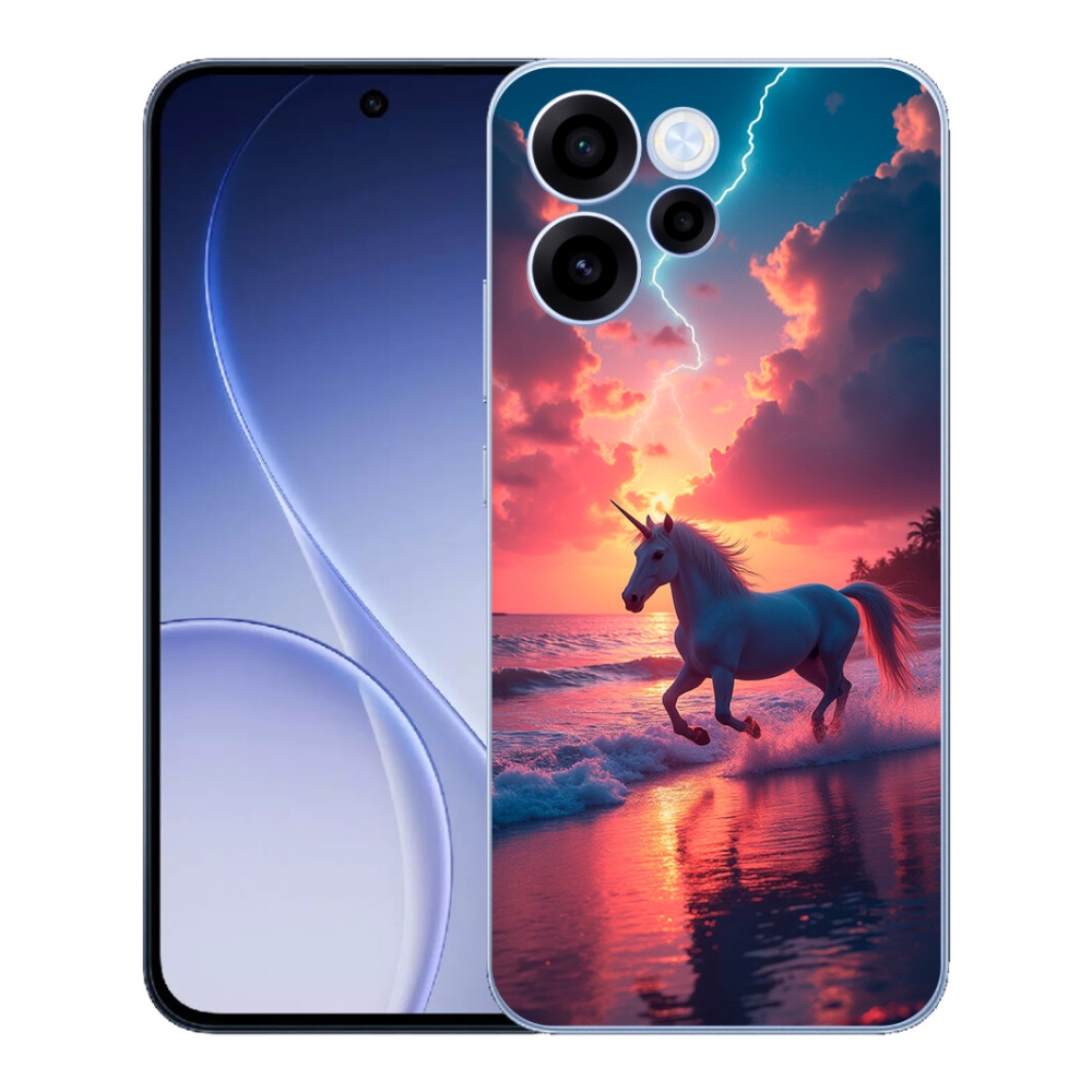 mmCase gél tok az Oppo Reno 15 FS 5G-hez – egyszarvú a tengerparton
