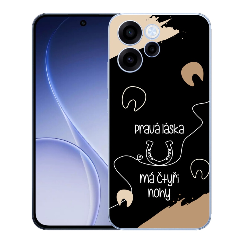 mmCase géltok az Oppo Reno 15 FS 5G-hez – ló motívum, fekete háttér