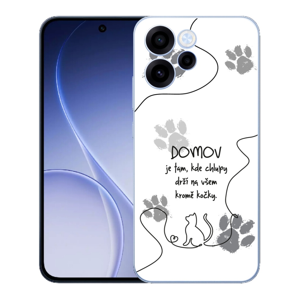 mmCase géltok az Oppo Reno 15 FS 5G-hez – macskás motívum, fehér háttér