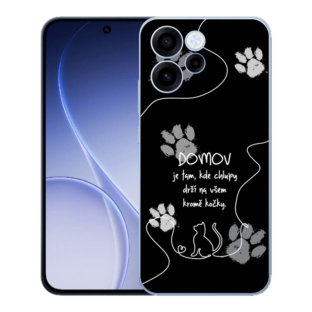 mmCase géltok az Oppo Reno 15 FS 5G-hez – macskás motívum, fekete háttér