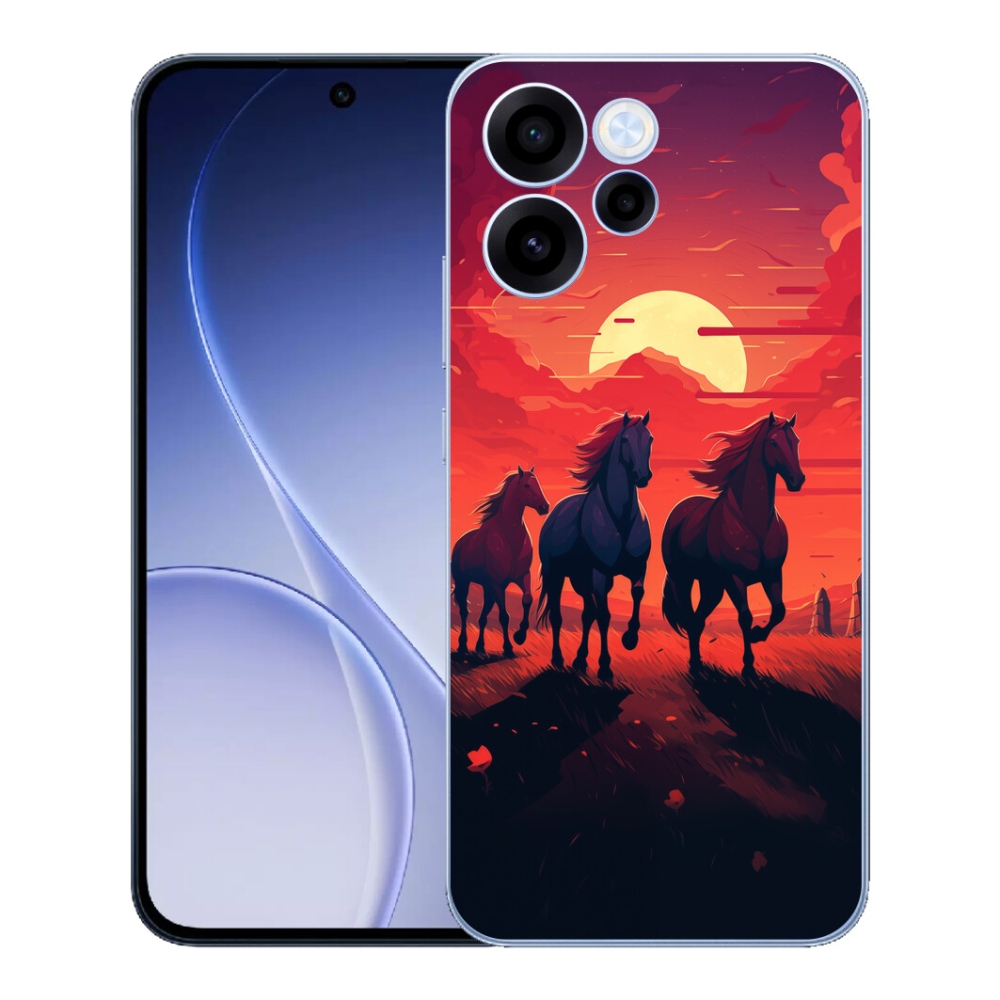 mmCase géltok az Oppo Reno 15 FS 5G-hez – lovak és naplemente