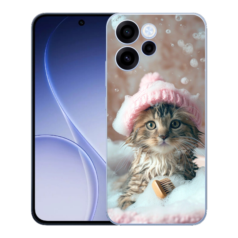 mmCase gél tok az Oppo Reno 15 FS 5G-hez – cica és fürdő