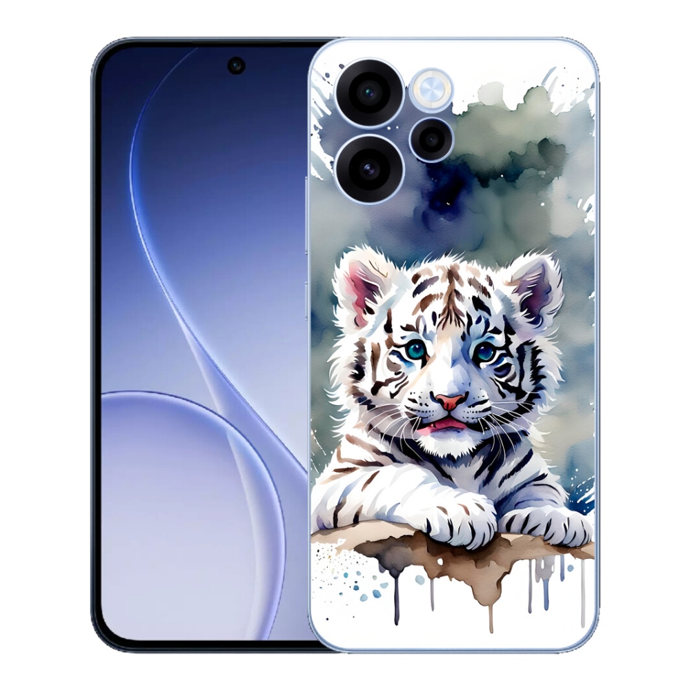 mmCase gélhuzat az Oppo Reno 15 FS 5G-hez – fehér tigris kölyök