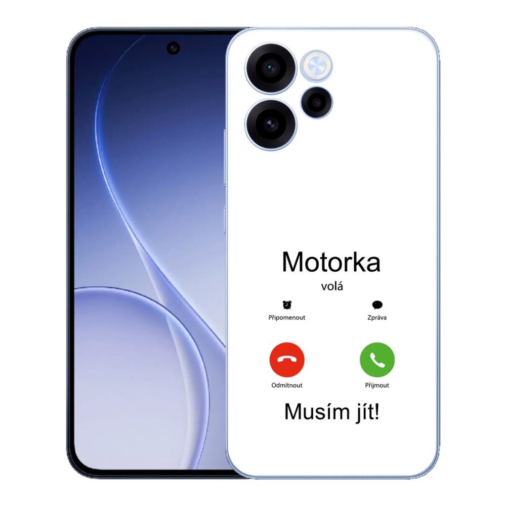 mmCase gél tok az Oppo Reno 15 FS 5G-hez – „A motor hív” fehér háttérrel