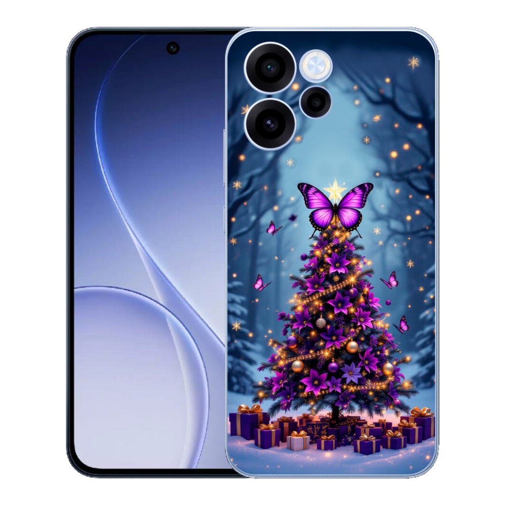 mmCase gél tok az Oppo Reno 15 FS 5G-hez – pillangós karácsonyfa