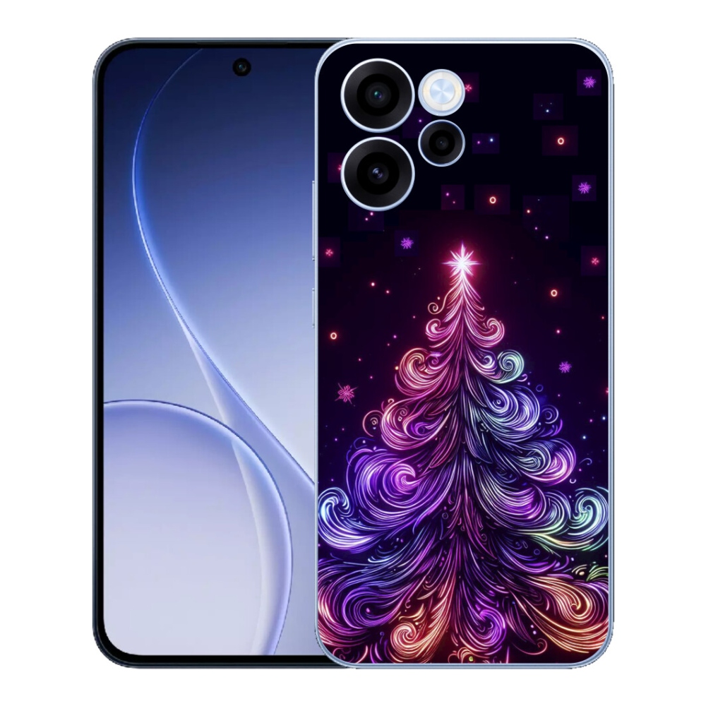 mmCase gél tok az Oppo Reno 15 FS 5G-hez – neon karácsonyfa 1