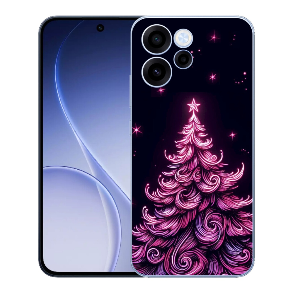 mmCase gél tok az Oppo Reno 15 FS 5G-hez – neon karácsonyfa 2