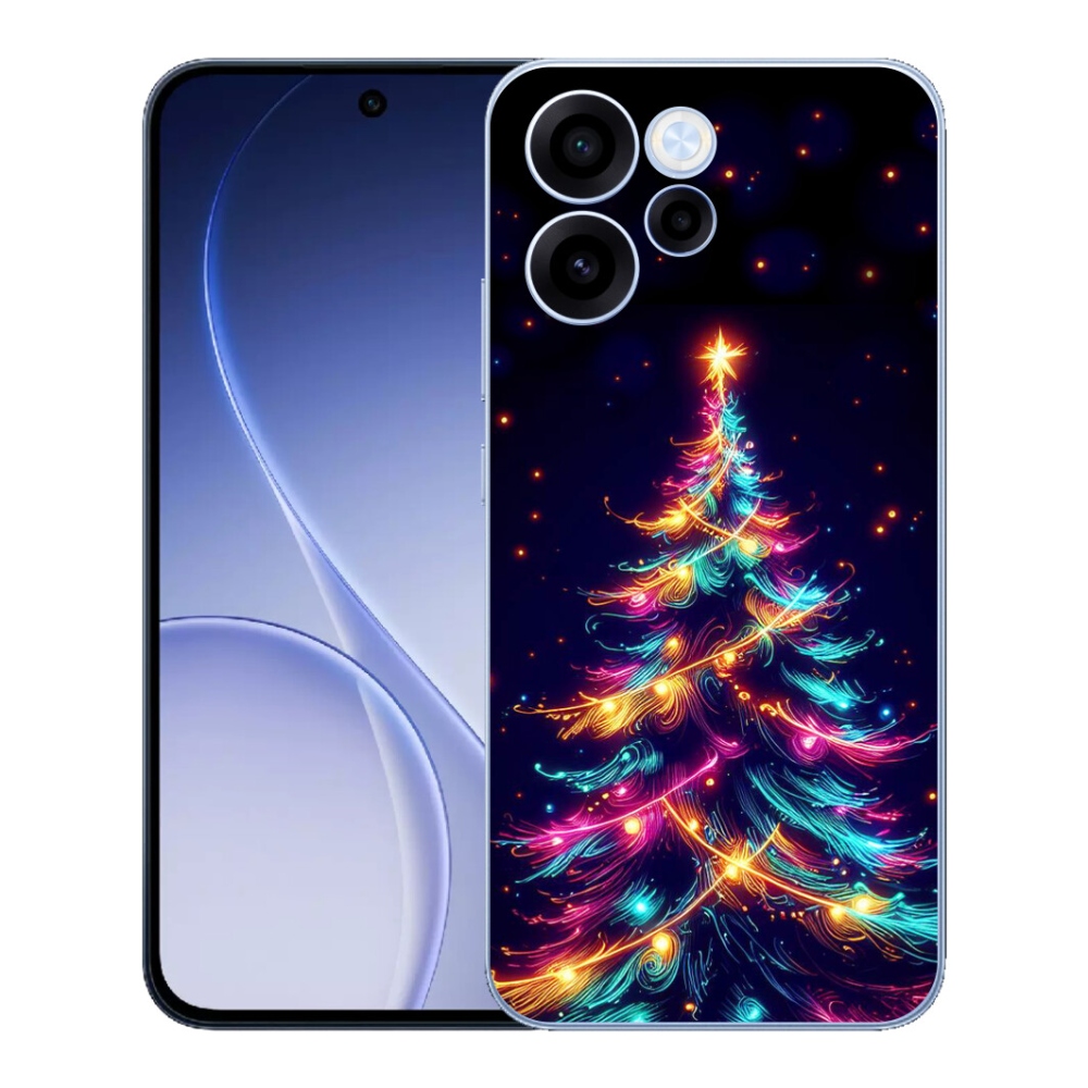mmCase gél tok az Oppo Reno 15 FS 5G-hez – neon karácsonyfa