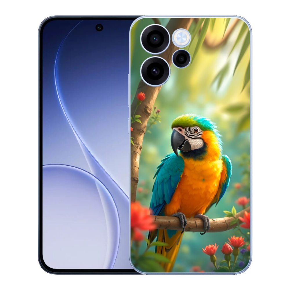 mmCase géltok az Oppo Reno 15 FS 5G-hez – kék-sárga ara papagáj