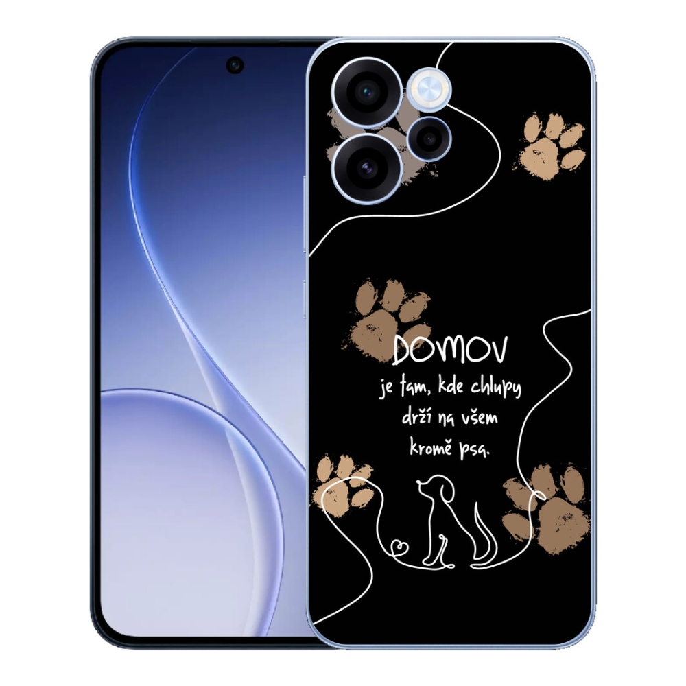 mmCase géltok az Oppo Reno 15 FS 5G-hez – kutyás motívum, fekete háttér