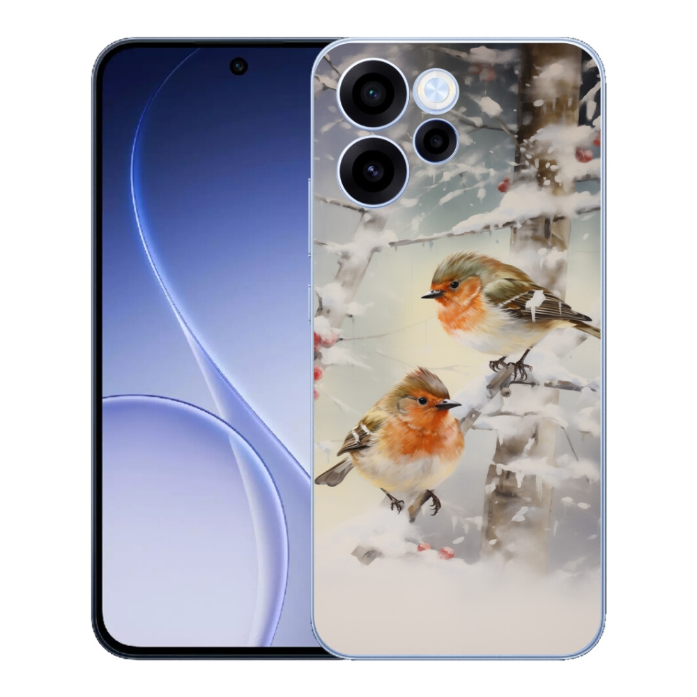 mmCase gélhuzat az Oppo Reno 15 FS 5G-hez – madarak télen