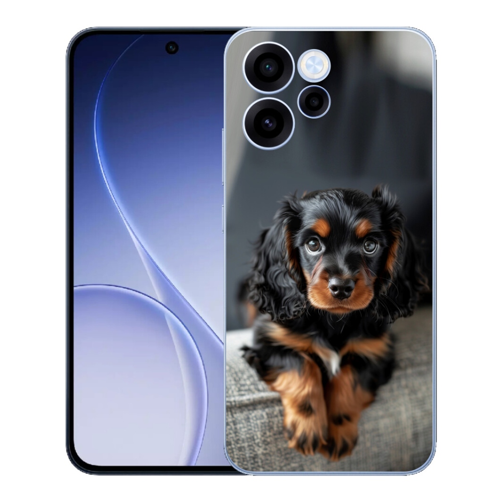 mmCase gél tok az Oppo Reno 15 FS 5G-hez – aranyos, hosszúszőrű tacskó