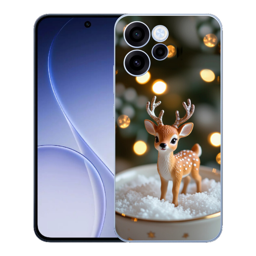 mmCase gél tok az Oppo Reno 15 FS 5G-hez – aranyos karácsonyi szarvas