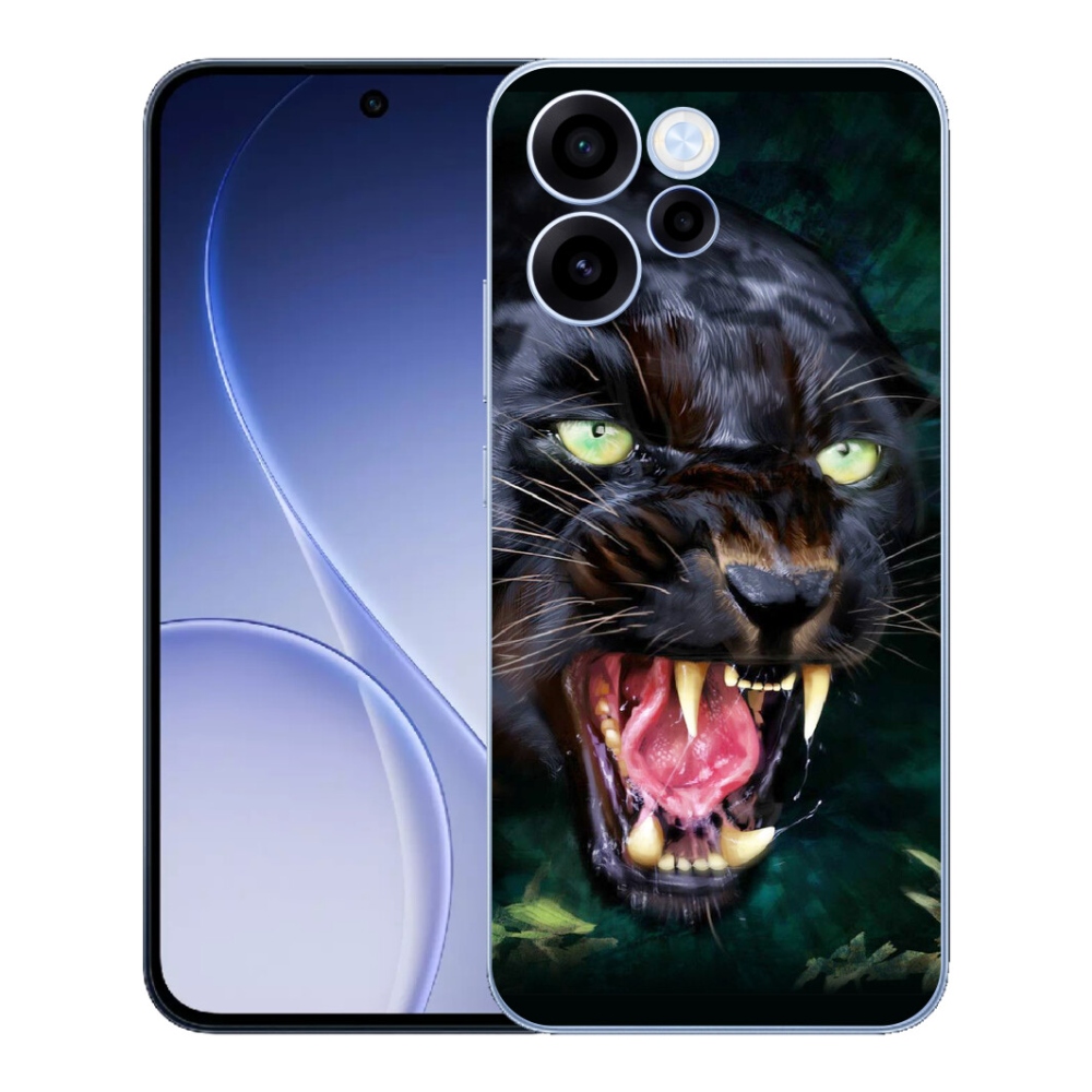 mmCase gélhuzat az Oppo Reno 15 FS 5G-hez – dühös fekete párduc