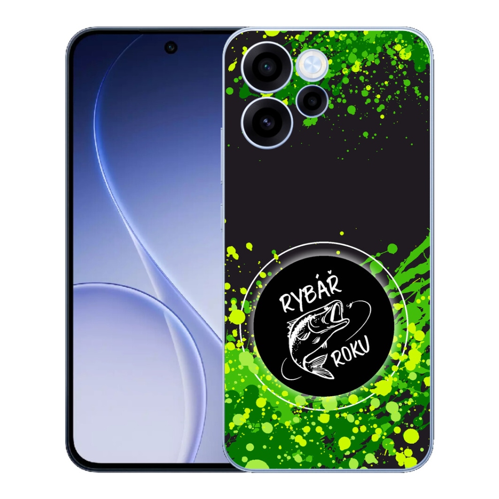 mmCase géltok az Oppo Reno 15 FS 5G-hez – „Az év horgásza” fekete háttérrel