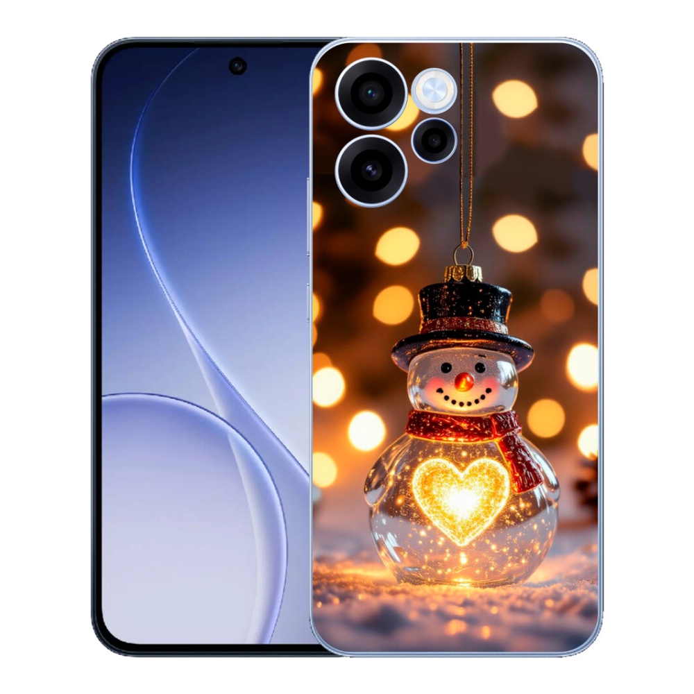 mmCase gél tok az Oppo Reno 15 FS 5G-hez – világító karácsonyi hóember