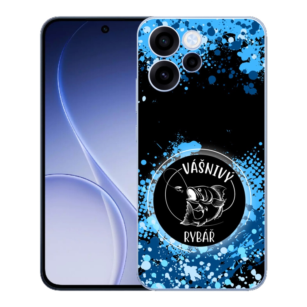 mmCase géltok az Oppo Reno 15 FS 5G-hez – szenvedélyes horgász, fekete háttérrel