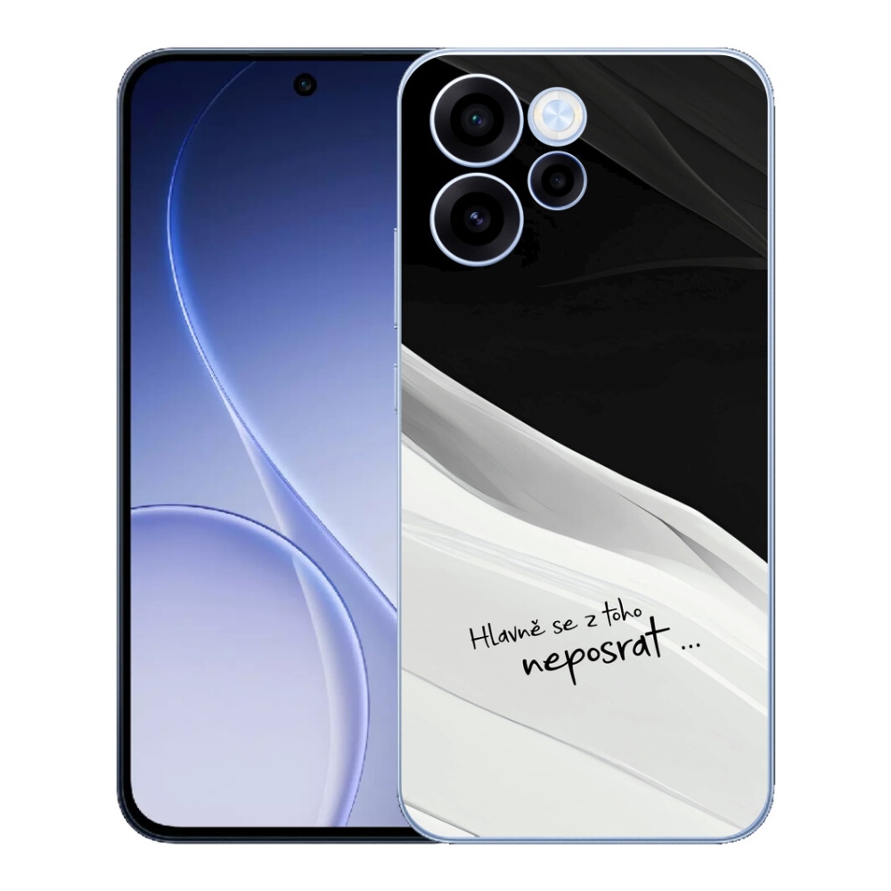 mmCase géltok az Oppo Reno 15 FS 5G-hez – vicces felirat, 13 fekete-fehér háttér
