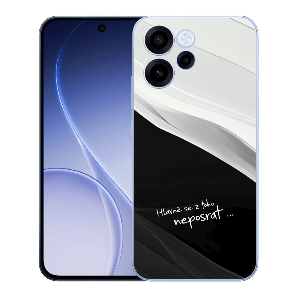 mmCase gél tok az Oppo Reno 15 FS 5G-hez – vicces felirat, 13 fekete-fehér háttér