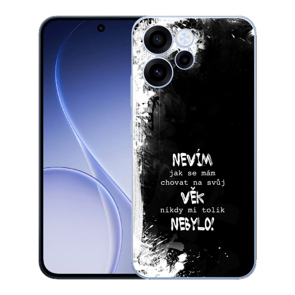 mmCase géltok az Oppo Reno 15 FS 5G-hez – vicces felirat, 14, fekete háttér
