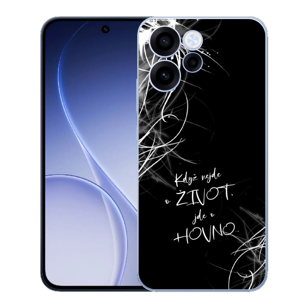 mmCase géltok az Oppo Reno 15 FS 5G-hez – vicces felirat, 16, fekete háttér