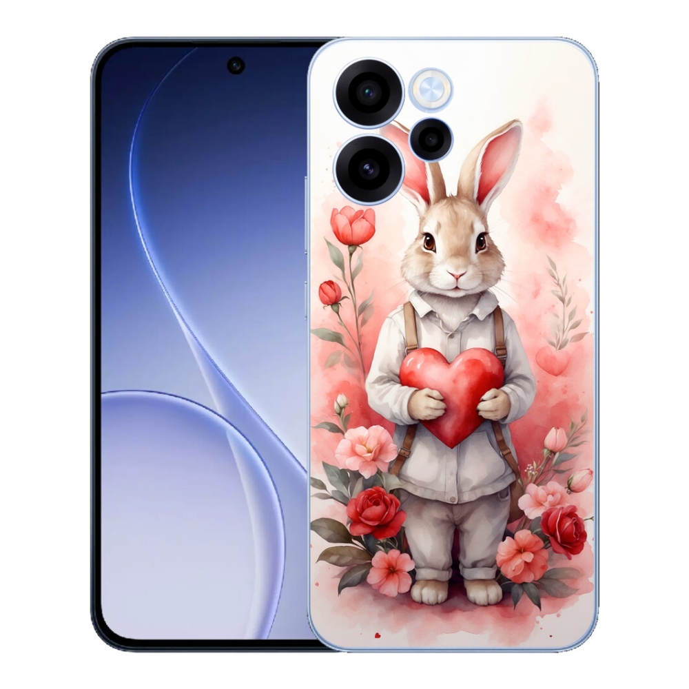 mmCase gél tok az Oppo Reno 15 FS 5G-hez – nyuszi szívecskével