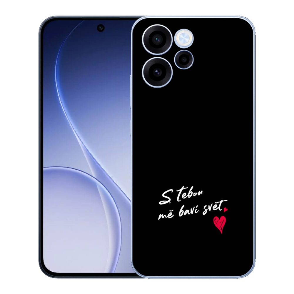 mmCase gél tok az Oppo Reno 15 FS 5G-hez – „Szerelmes” felirat 1, fekete háttérrel