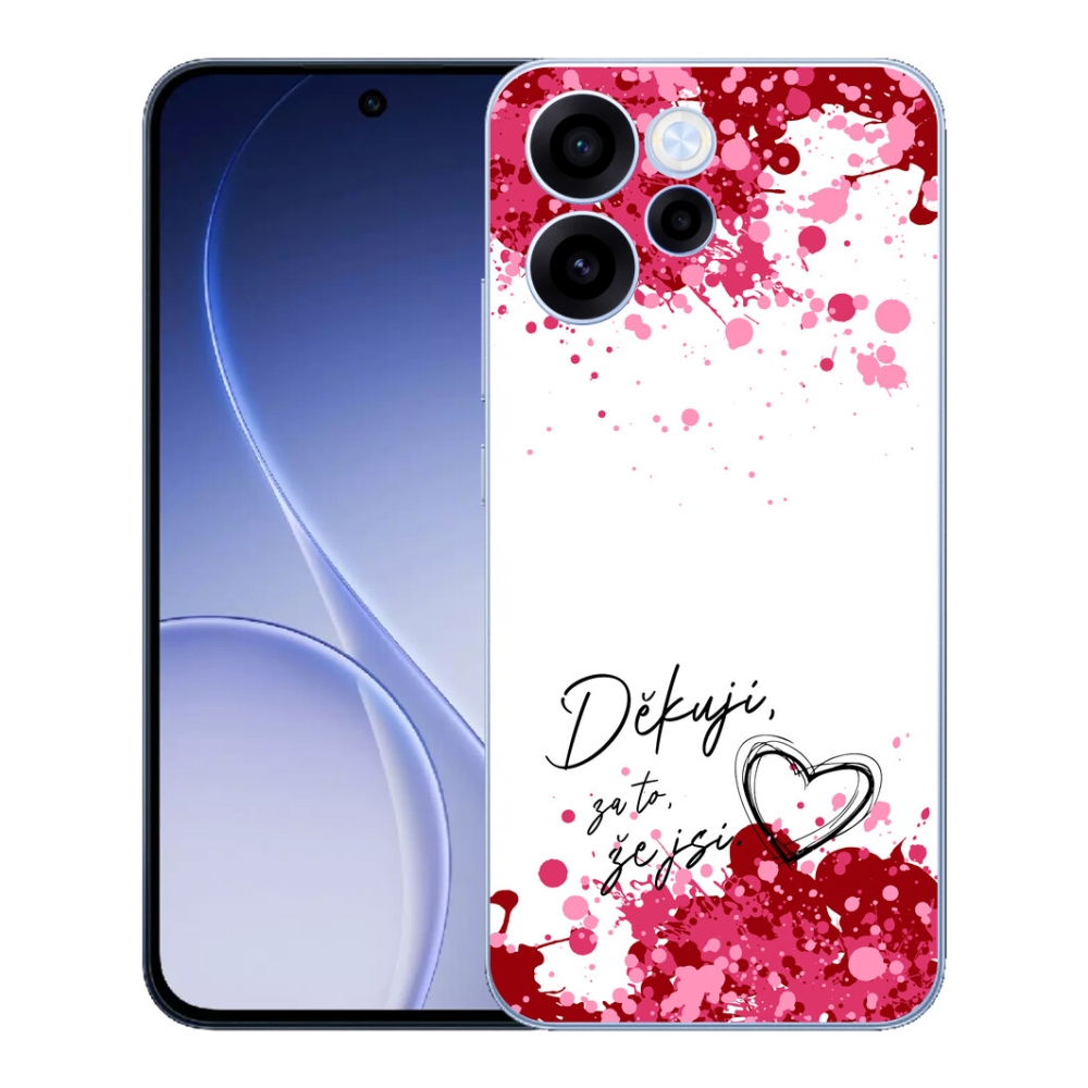 mmCase géltok az Oppo Reno 15 FS 5G-hez – „Szerelmes” felirat, 2, fehér háttérrel