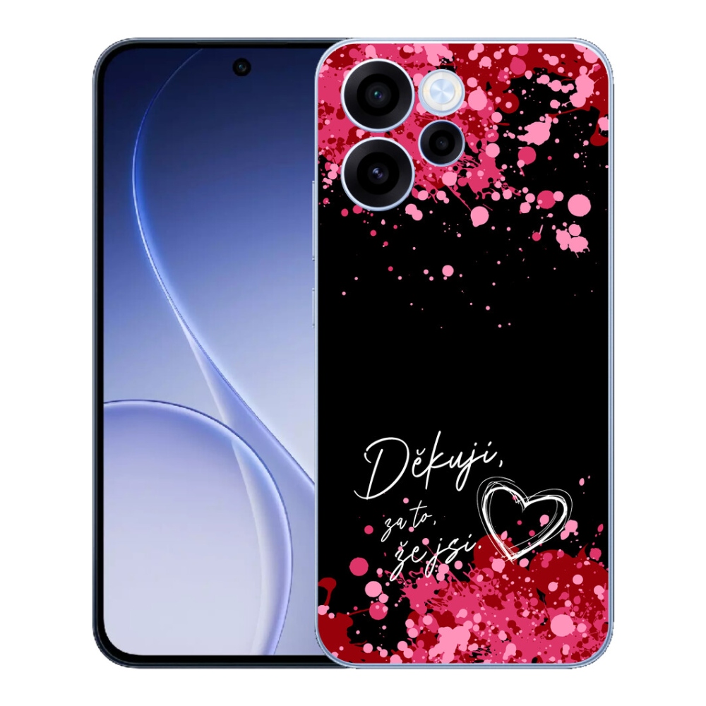 mmCase géltok az Oppo Reno 15 FS 5G-hez – „Szerelmes” felirat, 2, fekete háttér