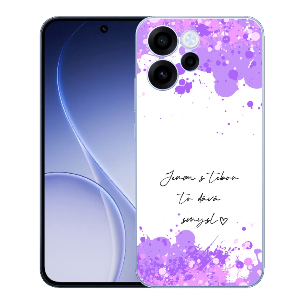 mmCase géltok az Oppo Reno 15 FS 5G-hez – szerelmes felirat fehér háttérrel
