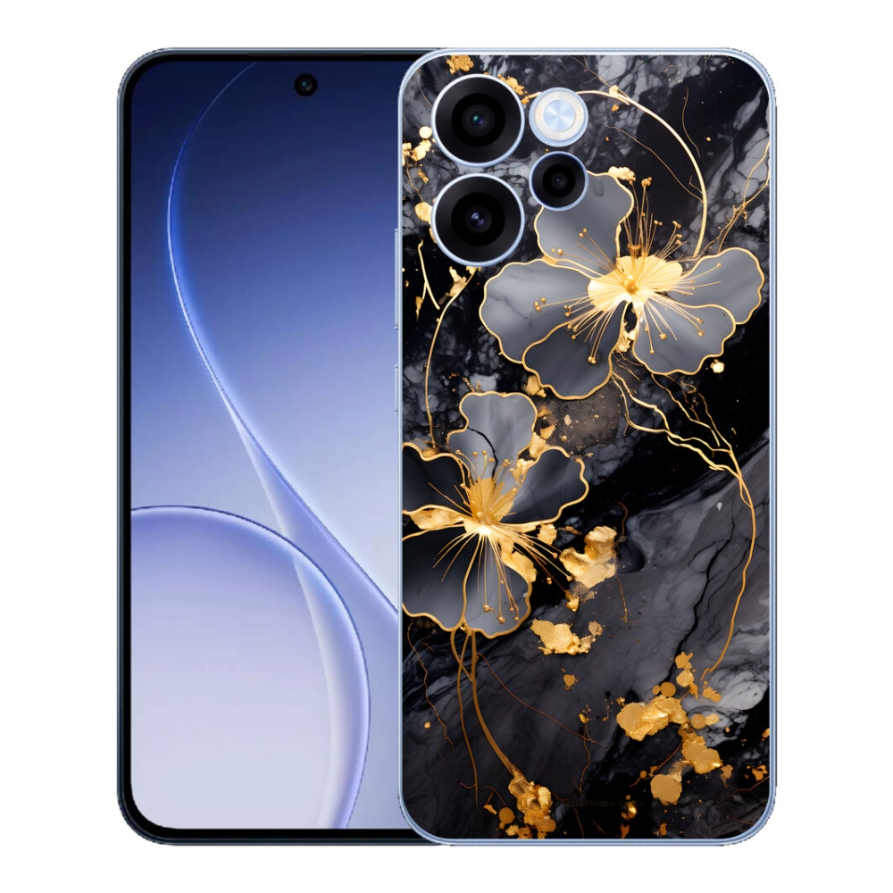 mmCase gél tok az Oppo Reno 15 FS 5G-hez – arany virágok