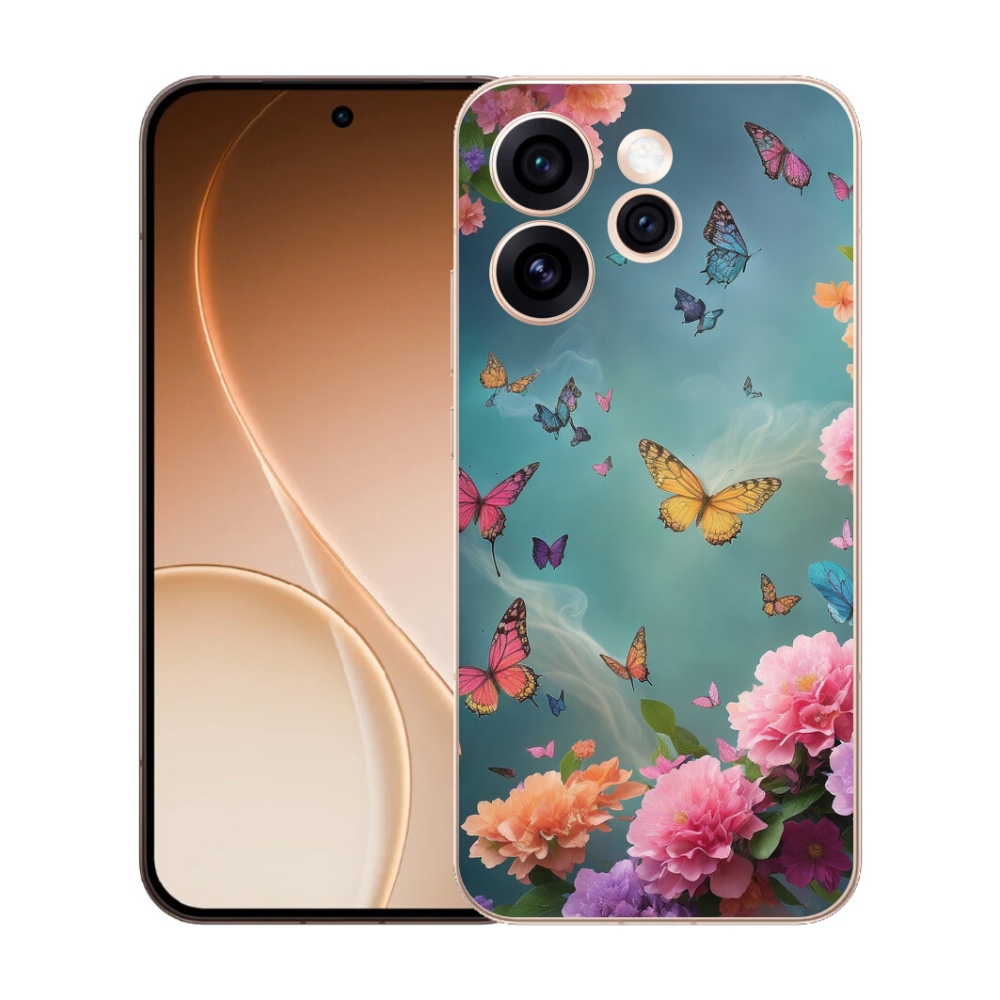 mmCase gél tok az Oppo Reno 15 Pro 5G-hez – színes virágok és pillangók