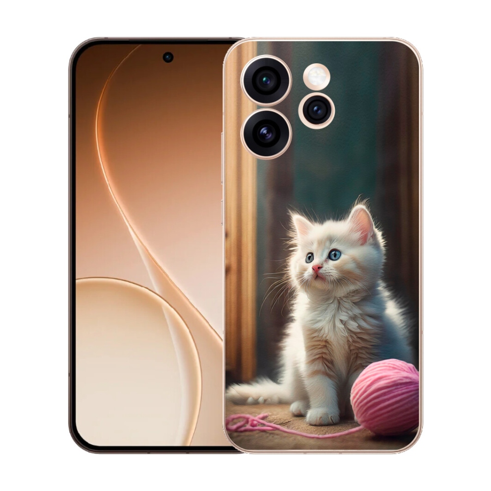 mmCase gél tok az Oppo Reno 15 Pro 5G-hez – fehér cica 2