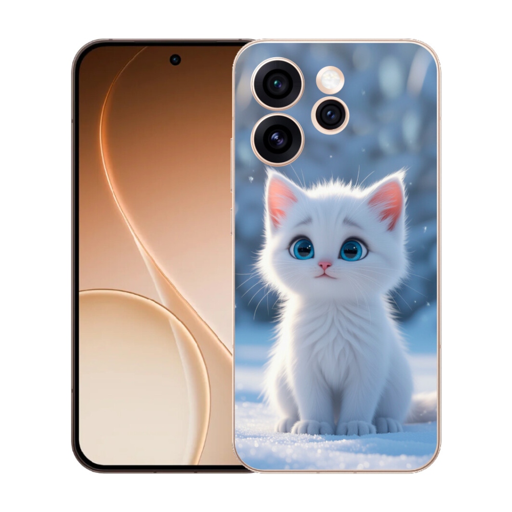 mmCase gél tok az Oppo Reno 15 Pro 5G-hez – fehér cica 3