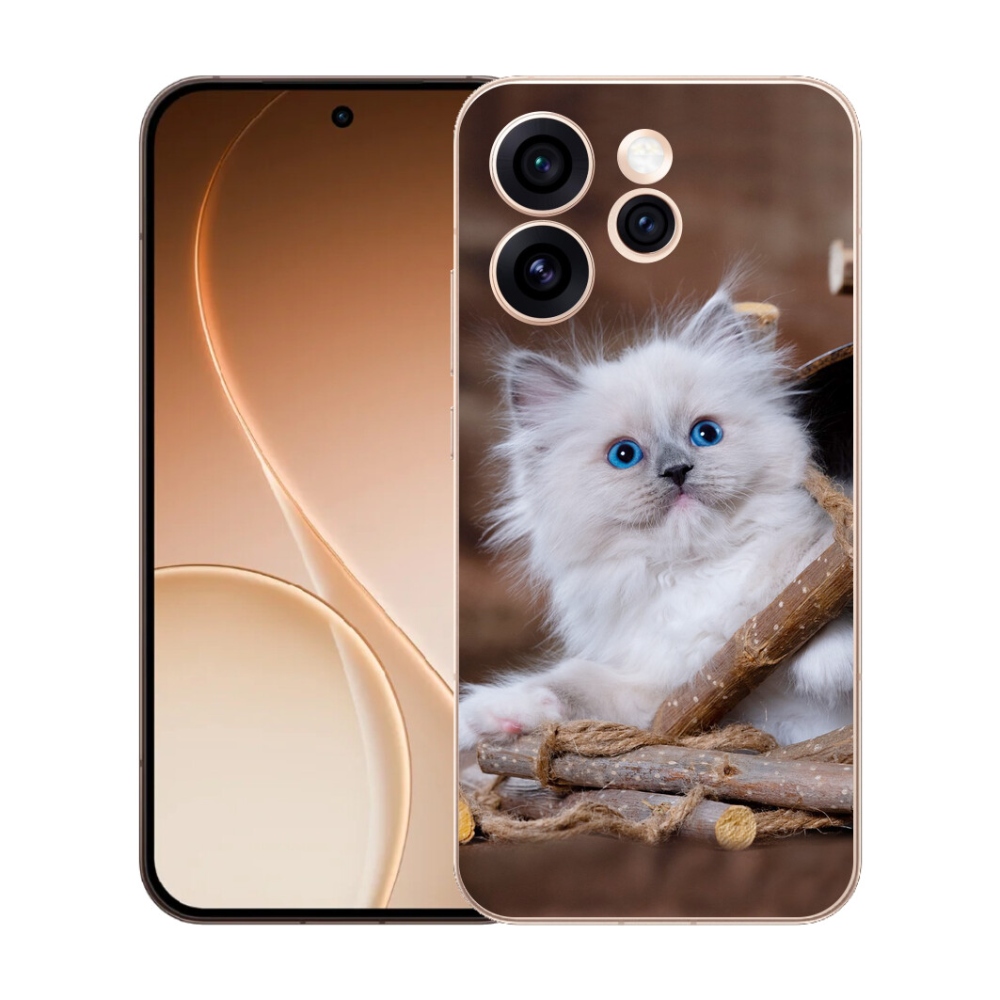 mmCase gél tok az Oppo Reno 15 Pro 5G-hez – fehér cica