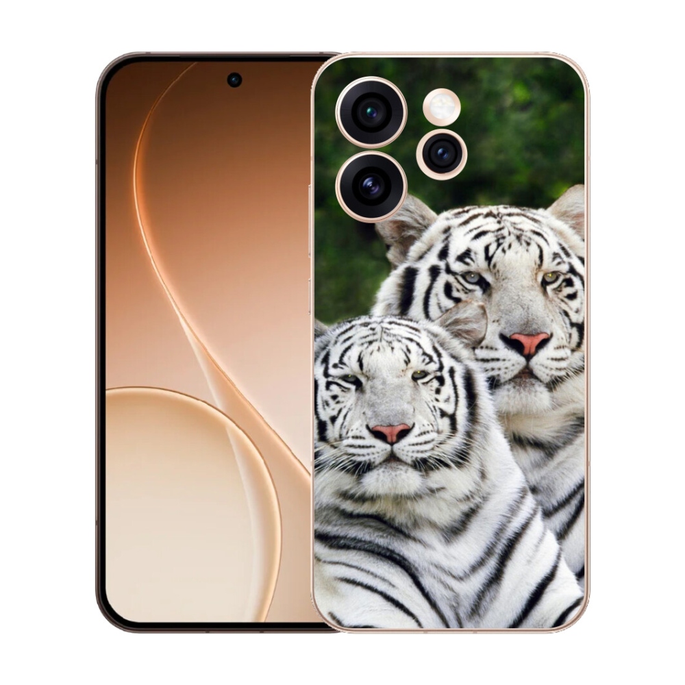 mmCase gél tok az Oppo Reno 15 Pro 5G-hez – fehér tigrisek