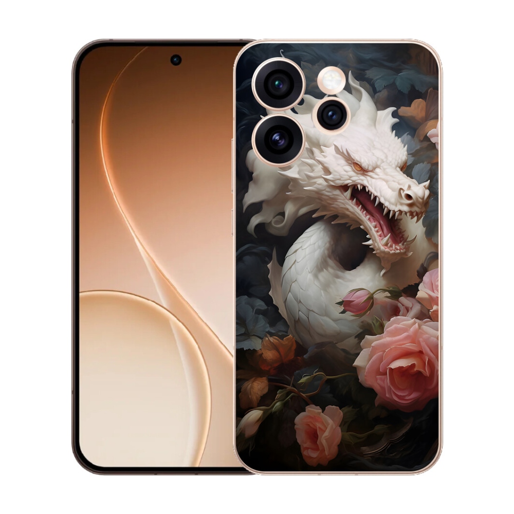mmCase gél tok az Oppo Reno 15 Pro 5G-hez – fehér sárkány