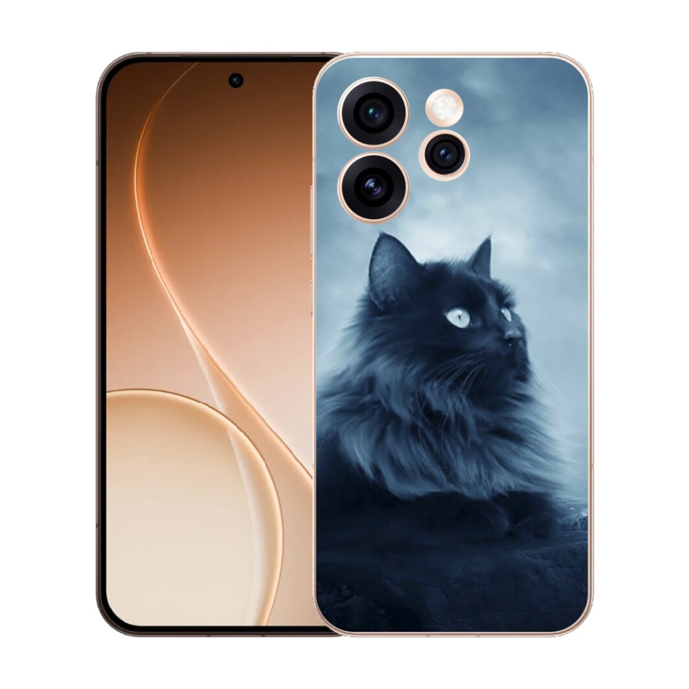 mmCase gél tok az Oppo Reno 15 Pro 5G-hez – fekete macska 1