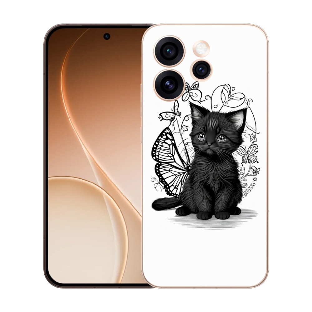 mmCase gél tok az Oppo Reno 15 Pro 5G-hez – fekete cica
