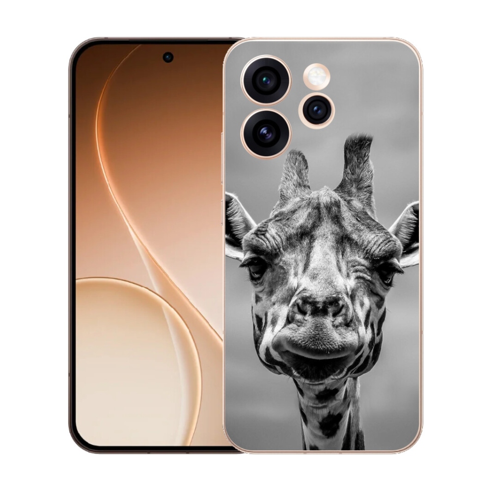 mmCase gél tok az Oppo Reno 15 Pro 5G-hez – fekete-fehér zsiráf