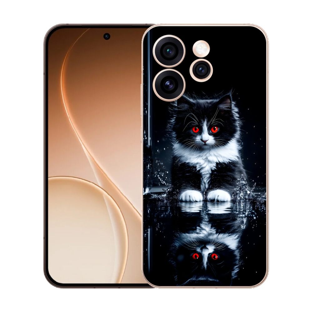 mmCase gél tok az Oppo Reno 15 Pro 5G-hez – fekete-fehér cica
