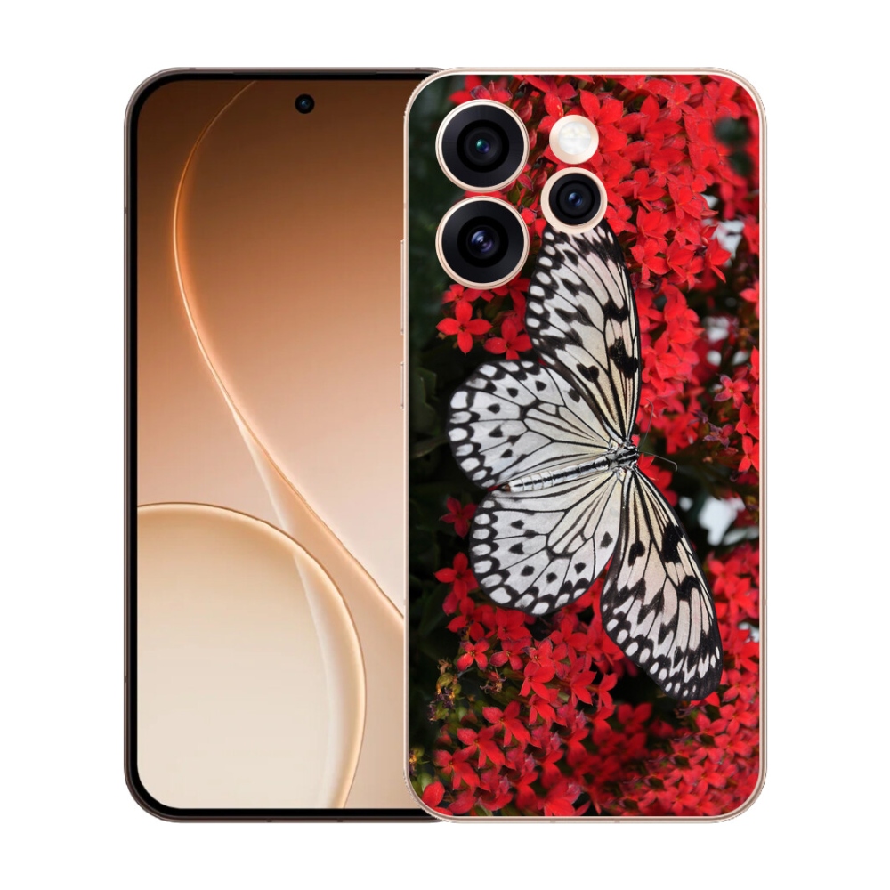 mmCase gél tok az Oppo Reno 15 Pro 5G-hez – fekete-fehér pillangó 1