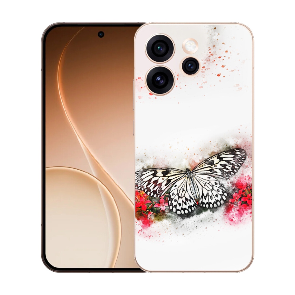 mmCase gél tok az Oppo Reno 15 Pro 5G-hez – fekete-fehér pillangó